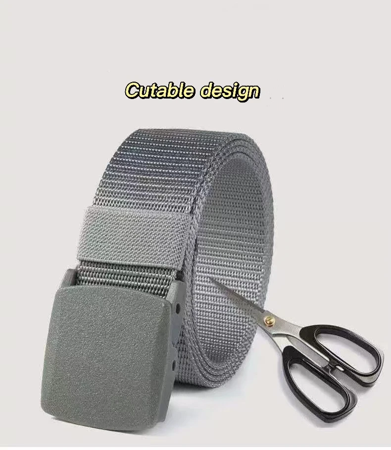Factory Wholesale Cheap Men's Nylon Fabric Belt Plastic Buckle Non