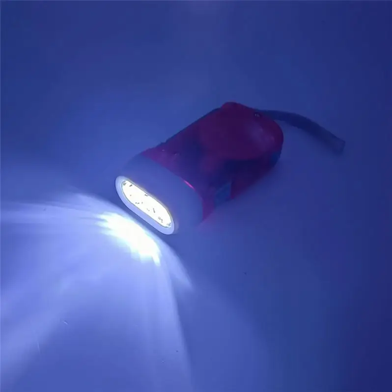 Hand Crank Dynamo 3 LED Plastic Portable Tactical Flashlight Emergency Camping Earthquake Torch Light