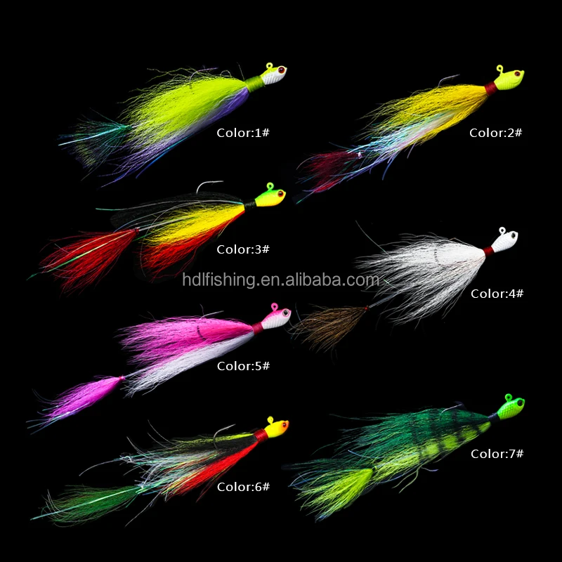 6 Gabarits Bucktail HENGJIA – Poids 1/4 Oz à 3 Oz – Leurres Eau Salée Pour Truite, Bar – Neufs