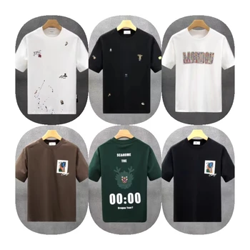 Young men's summer short sleeve o-neck cotton t-shirt simple loose men's top t-shirt pullover korean casual t-shirt