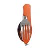 Cuchillo, tenedor y cuchara extraíbles Naranja