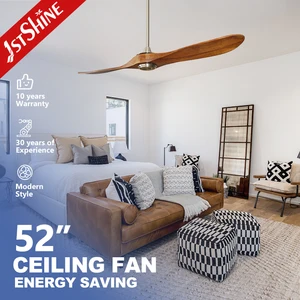 1stshine Ceiling Fan Simple Dinning Room High Quality 2 Wooden Blades No Light Silent DC Motor Ceiling Fan