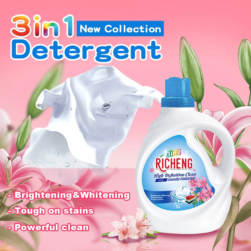 Factory Direct Sell Price 3 In 1 5l Laundry Detergent Clothes Washing Soap Liquid Detergent With