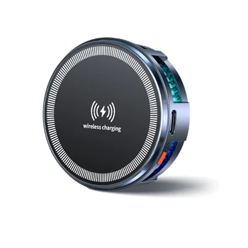 2025 Hot Selling Gaming Accessories Wireless Charging Mobile Phone Holder Car Mount Magnetic Head Semiconductor Cooling Fan Desk