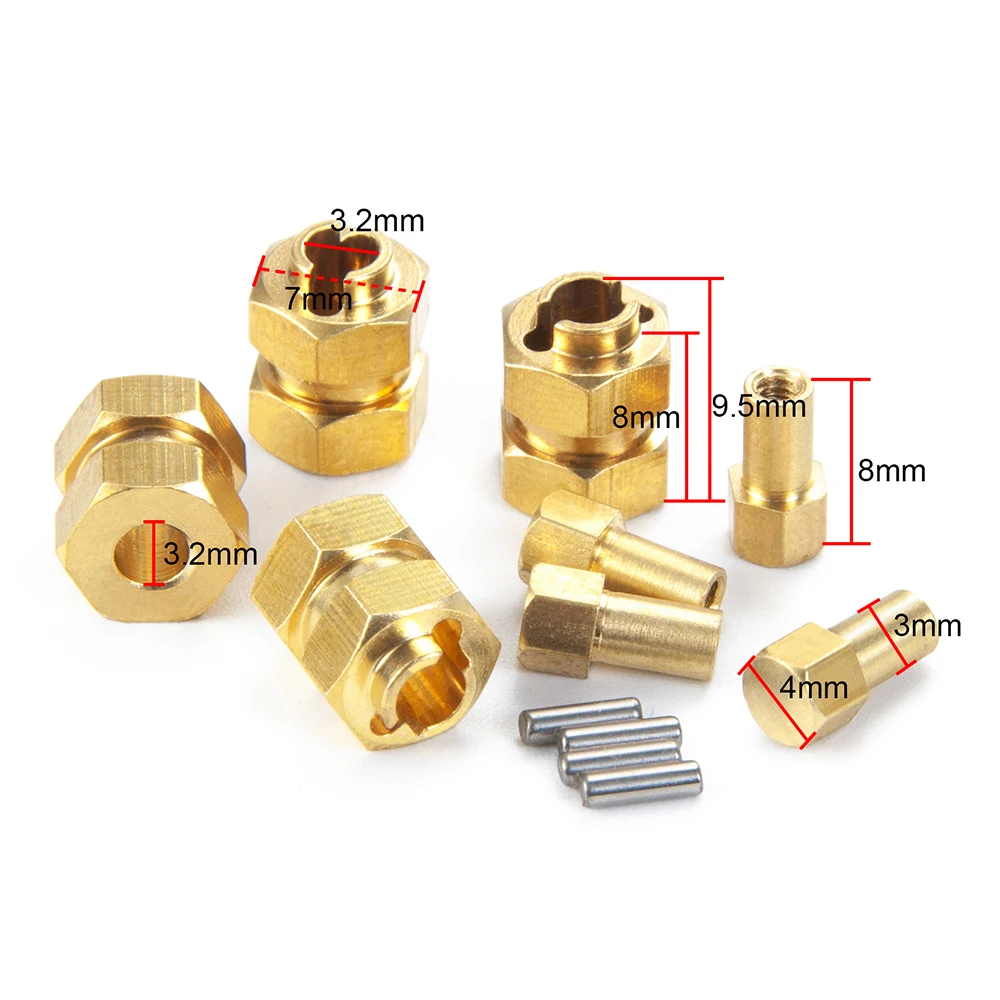 AXI00001 Brass Wheel Hub Counterweight Combiner for SCX24 AXI90081 AXI00002 1/24 Remote Control Car 