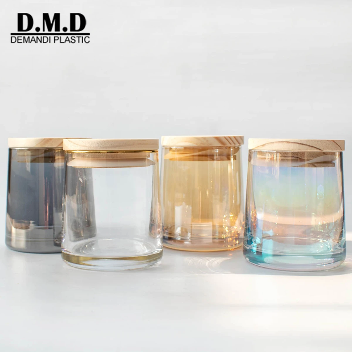 Pots De Bougie En Verre Gris Clair Unique Vide De Luxe 8oz 10 Oz Pot En Verre Bougie 250ml 300