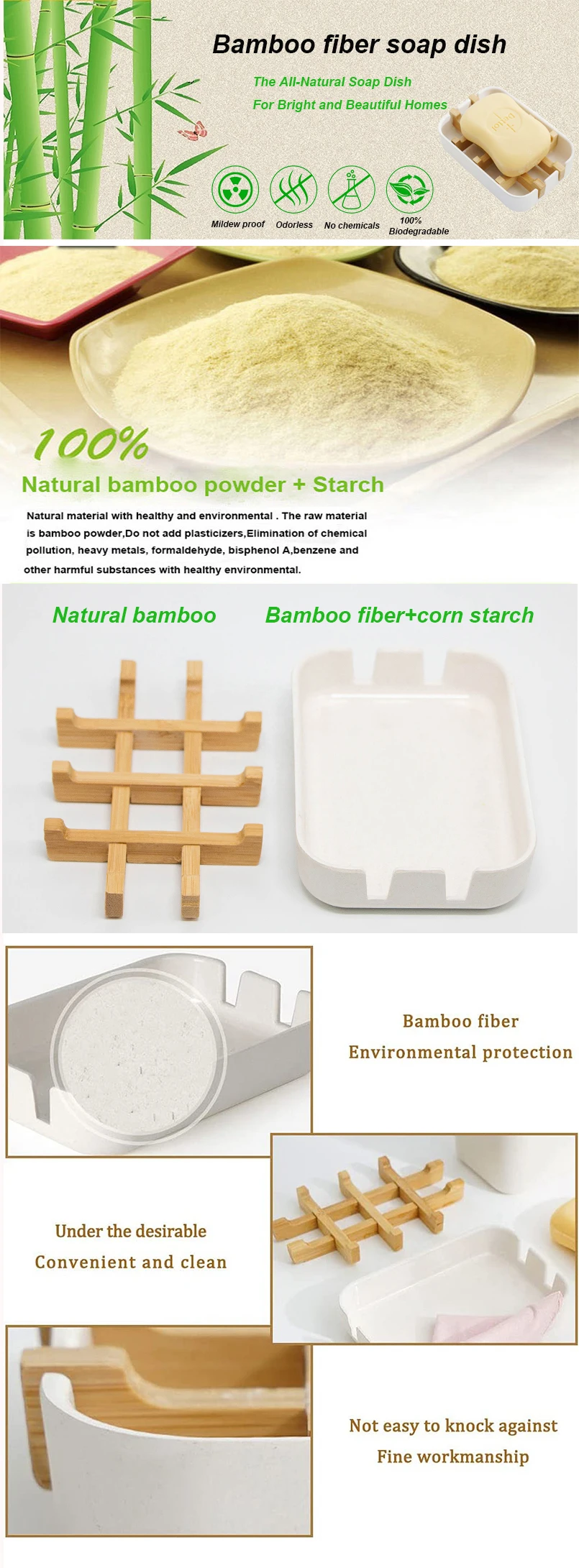 Modern Luxury Design Eco Friendly Bamboo Fiber Bathroom Soap Dish ...