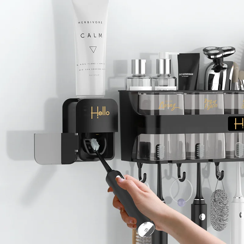 Настенный Автоматический Дозатор зубной пасты выжиматель держатель для зубных щеток в ванную комнату органайзер полоскания