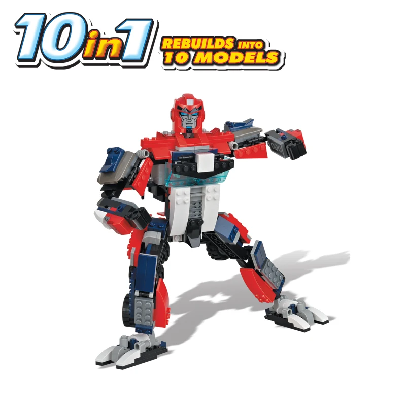 WOMA TOYS Own Brand Children 10 Model High Quality Entertaining Transform Robot for Children Diy Bricks Building Block Set