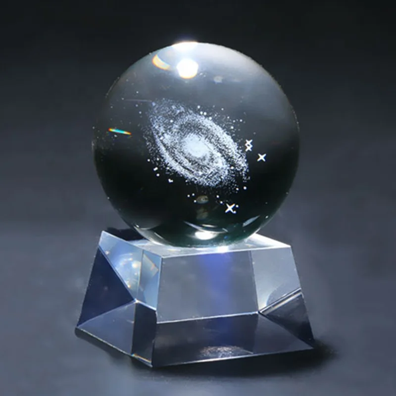 Besot Laser inciso segno zodiacale sfera di cristallo in miniatura 3d decorazione artigianale in cristallo sfera di vetro accessori decorazione della casa regalo (Leo, 3.15 Inches