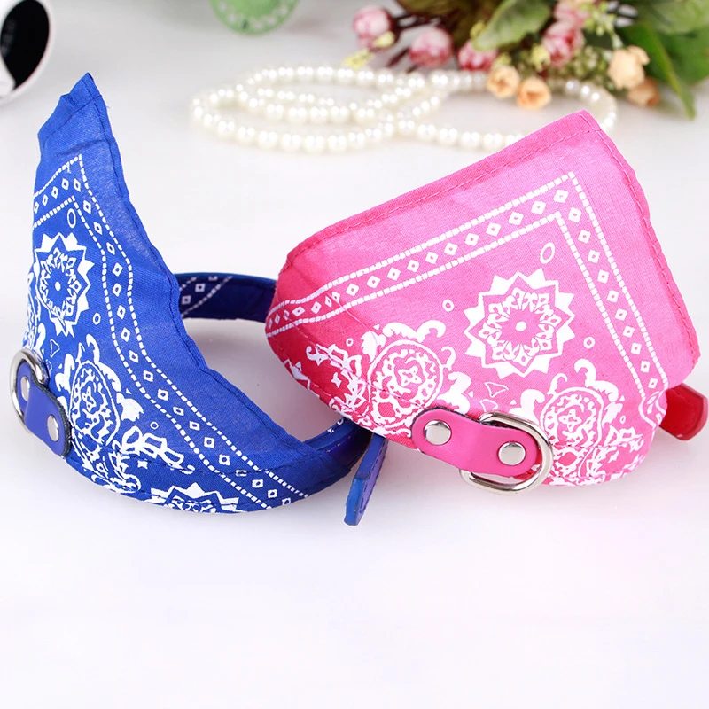 multi-color optional printed pet retractable triangle collar pet dog scarf bandana custom