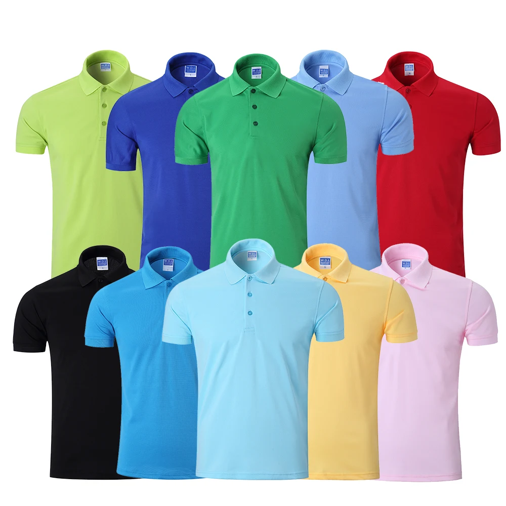 AI-MICH OEM Custom Logo Polo Shirt 240Gsm 100% Silk Cotton Intercolor Lapel Corporate Staff Uniforms Men'S Sport Golf Shirts