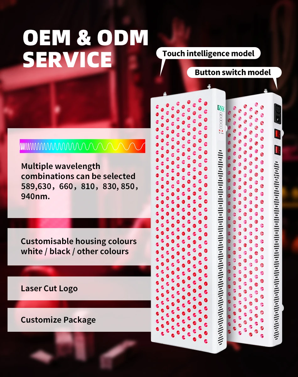 Pain Relief 630Nm 660Nm 850Nm Led Red Therapy Panel With Stand