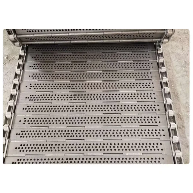 China Factory Price OEM ODM High Quality Food Grade SUS304 316 Hinged Chain Metal Plate Conveyor Belt for Slat Chain Conveyors 5