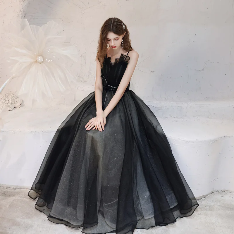 Plus Size Ladies Evening Gowns Dress Black Prom Dress Evening Gown Starry  Sky Women Gowns Evening Dresses