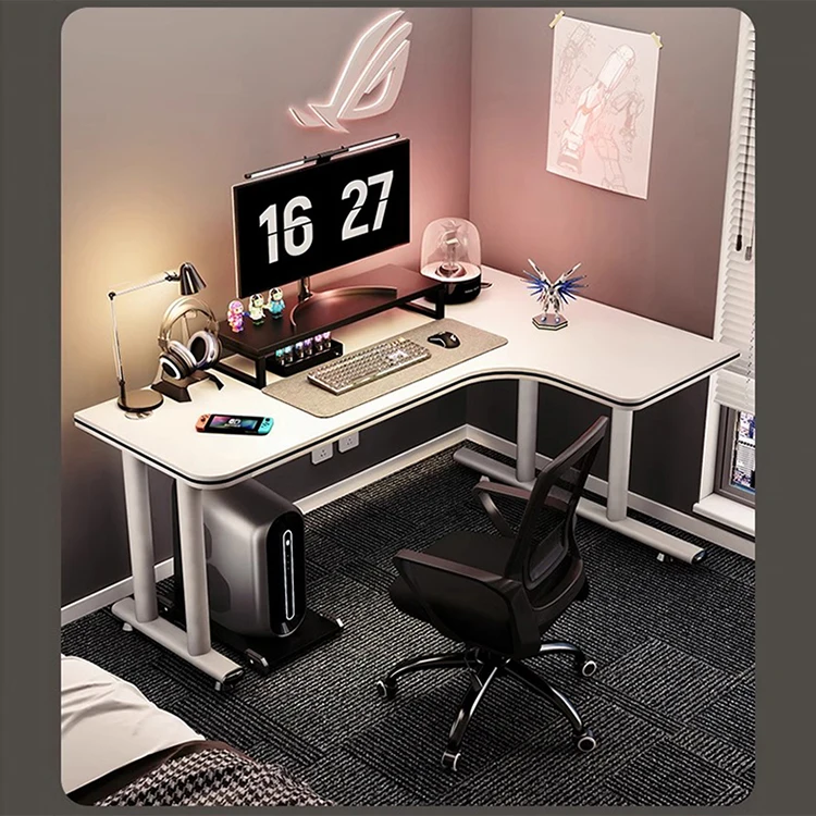 Round Table Pc Rounded Corner Design Safety Computer Table Large Desktop L - Shaped ...