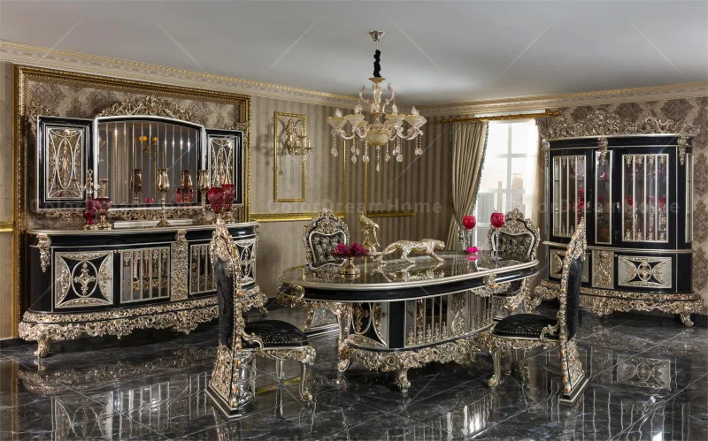 Luxury Palace Dining Table Chair Royal Hand Wooden Carved Dining Tables ...