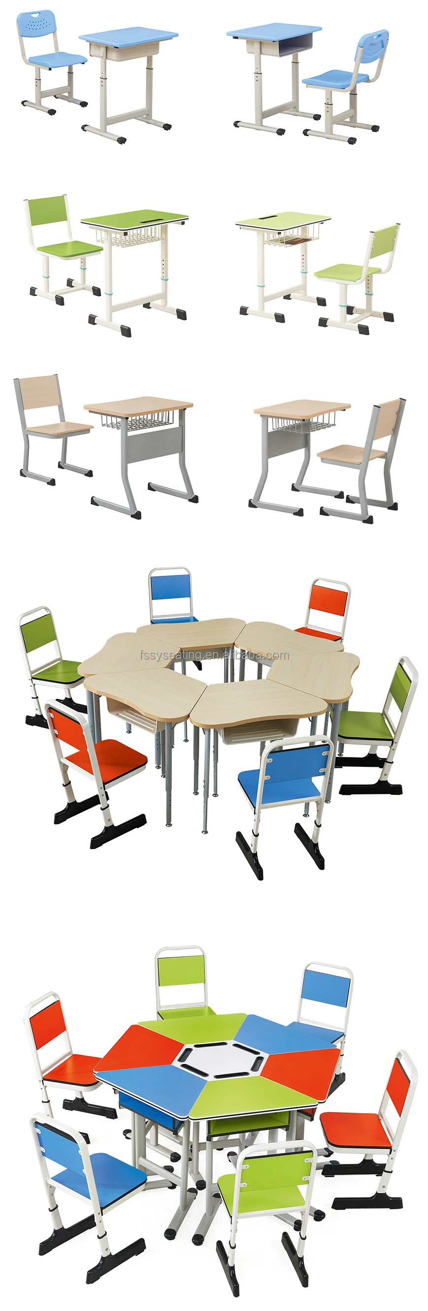 Children Table And Chair Classroom Study Desk Nursery School Tables And