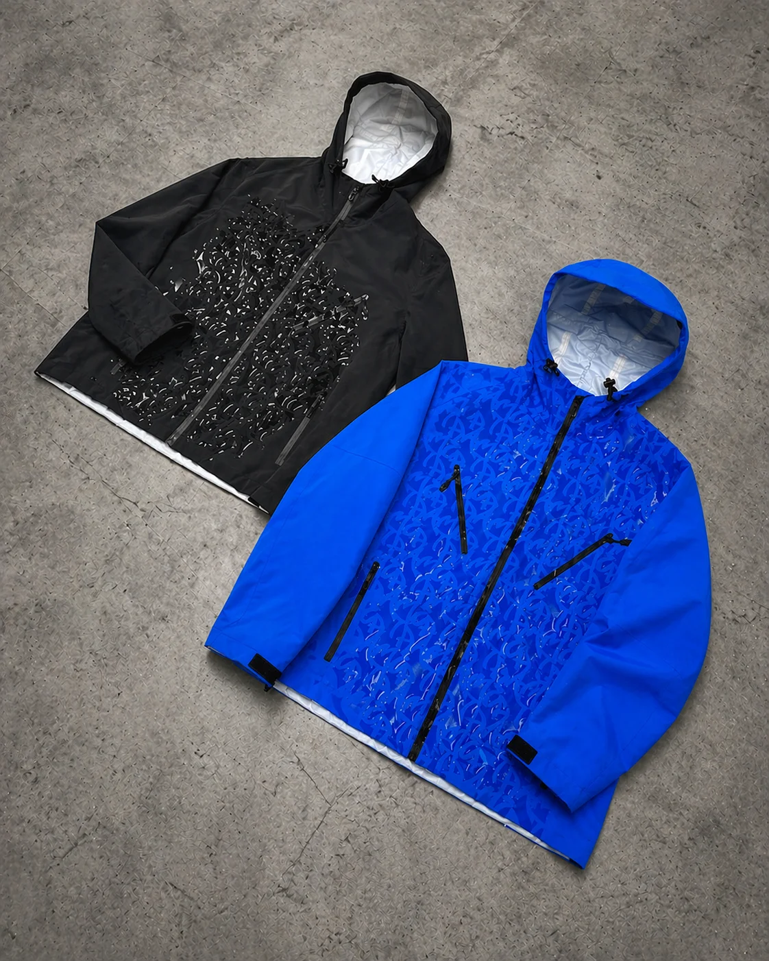 Custom Outdoor Windbreaker Hooded Coat Boxy Fit Zipper Polyester Nylon Windproof Shell All Over Printing Rain Waterproof Jacket gallery 7