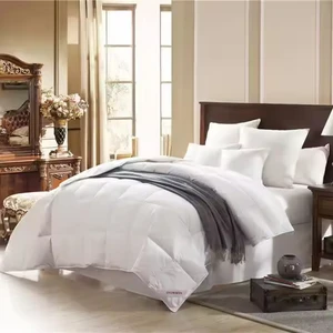 Hotel Bedding Comforter Duvet Insert White square Pattern 100% Duck Down Quilt Queen Size