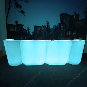 Nightclub Party Illuminated Plastic Bar Table LED Furniture Event Led Bar Counter