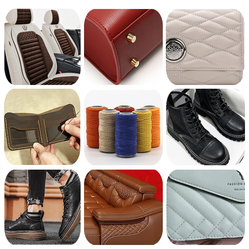 product factory supply 10mm 12mm customized colors leather sew industrial waxed weaving thread-8