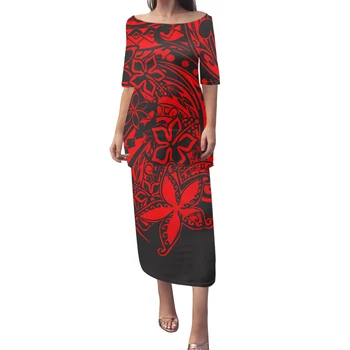 MORNWORLD Women's 2-Piece Puletasi Dress Set - Polynesian Island Style Top & Skirt, Plus Size - View #9
