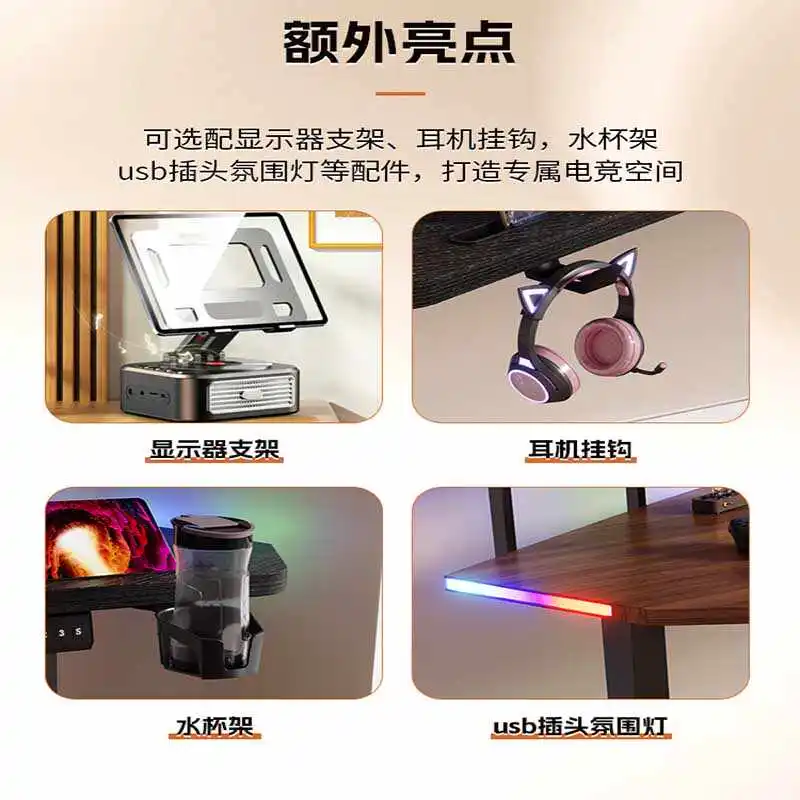 E-sports Metal Desk Carbon Fiber Wing Shaped Gaming Desk Home Office Multifunctional Anc aperçu 6