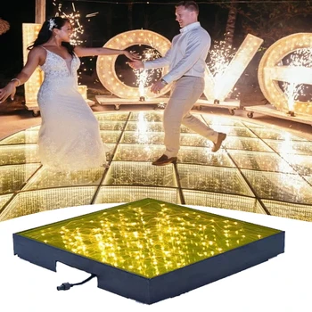 Hot Item Outdoor IP65 Starry Led Dance Floor 3D Mirror Wired Model RGB 3in1&Pure Color Led Dance Floor Wedding Party Equipment