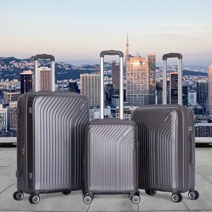 Unisex Zipper Opening Spinner PP Material TSA Secure Trips Lightweight Trolley Luggage Large Business Suitcase Set