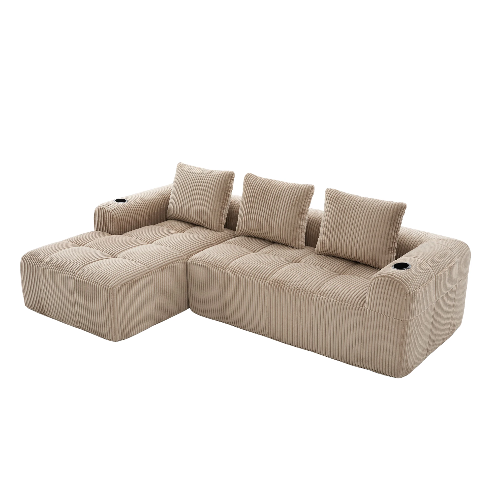 Sofa rétro velours vue 2
