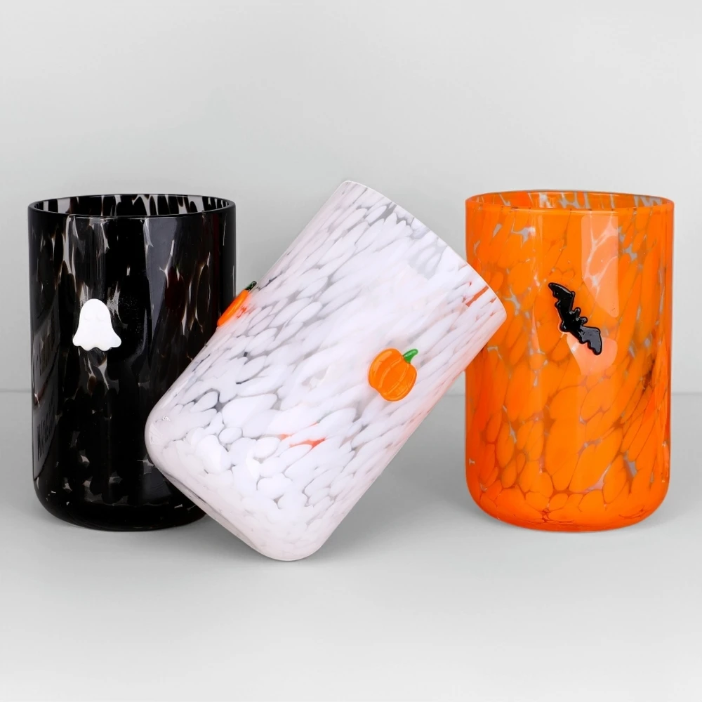 Wholesale Speckled Glass Crystal clear Customized Handmade Collins Highball Glass Tumbler Set 300ml