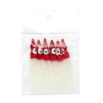 Cheery 6PCS 60mm Saltwater Luminous Glowing Soft Plastic Octopus Bait Rubber Squid Skirts Lure Squid Jigs Lure – Soft Lure – view 5