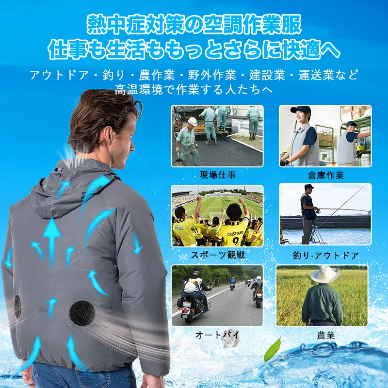 Air Conditioned Cooling Fan Jacket for Labor Worker USB Cooling Fans for Jacket UV Protection Fan Jacket