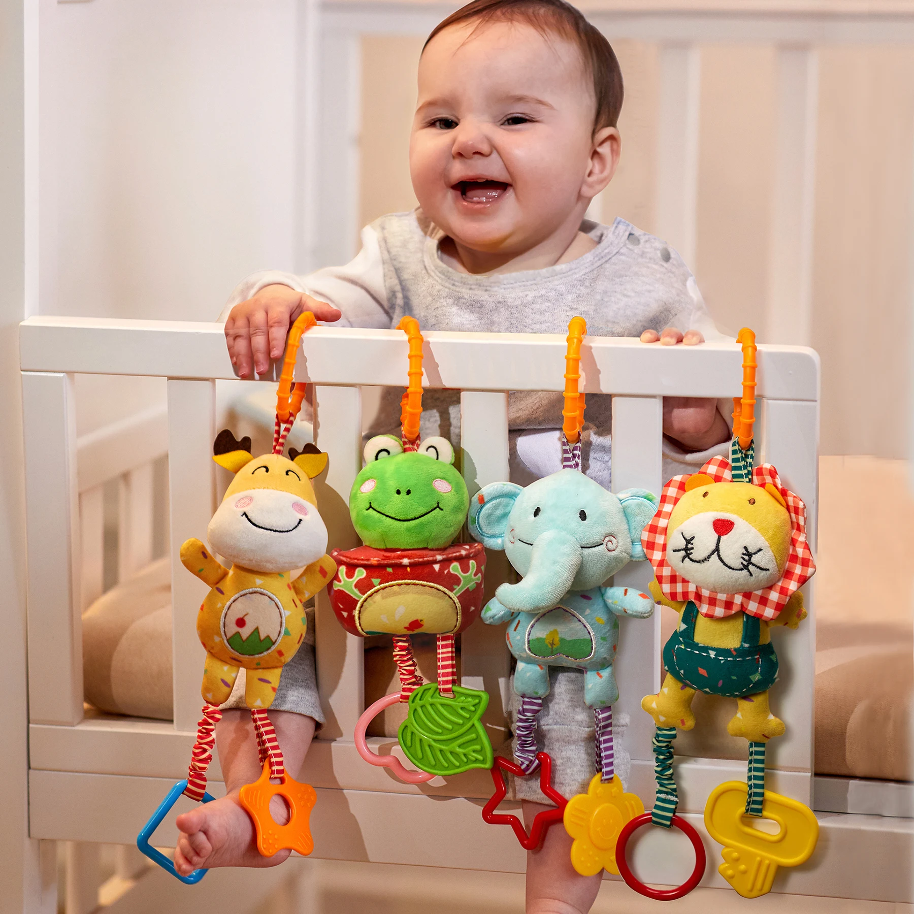 Eco-friendly Soft Plush Infant Rattle Teether Toy