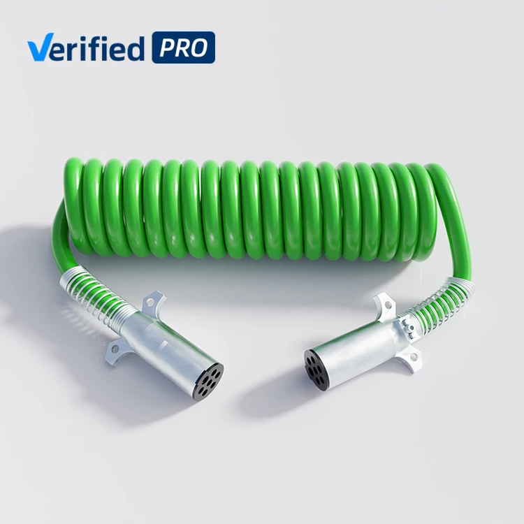 7-канатный трос для прицепа, 15 футов сверхмощный 7-ядерный АБС, электрический шнур для прицепа, зеленый трос для грузовика