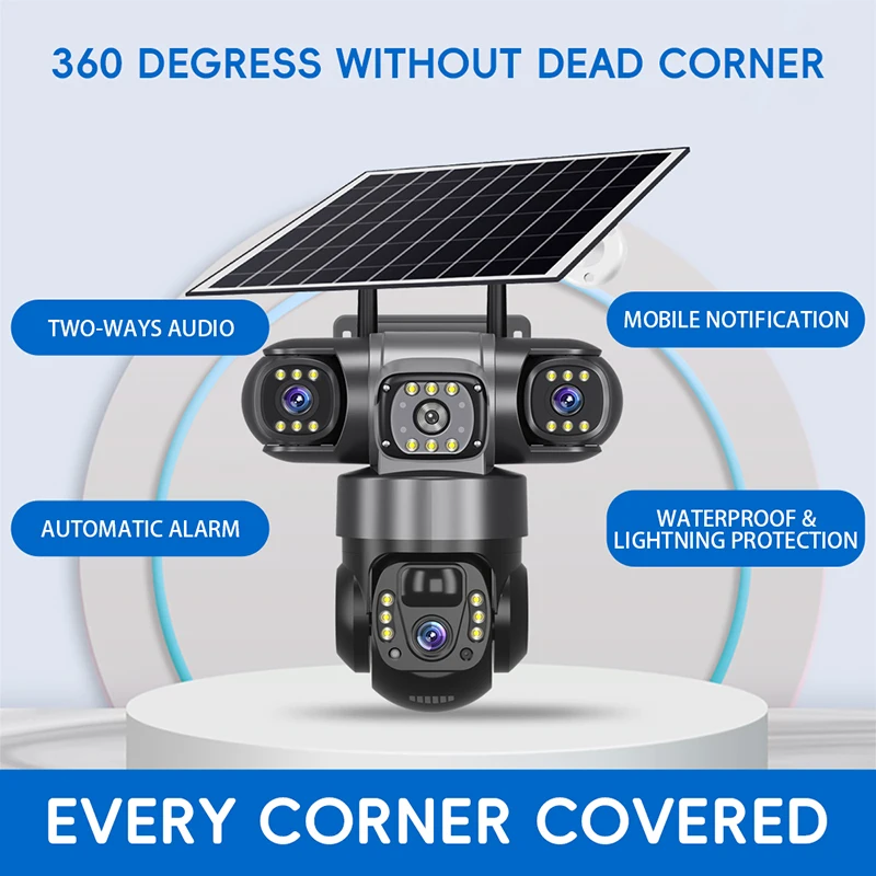 4G ak�ll� Net g�venlik kamera Outdoor Pro a��k Wifi g�ne� Powerd 3 Lens 4g a��k Cctv g�venlik kameras� a��k Sim kart ile