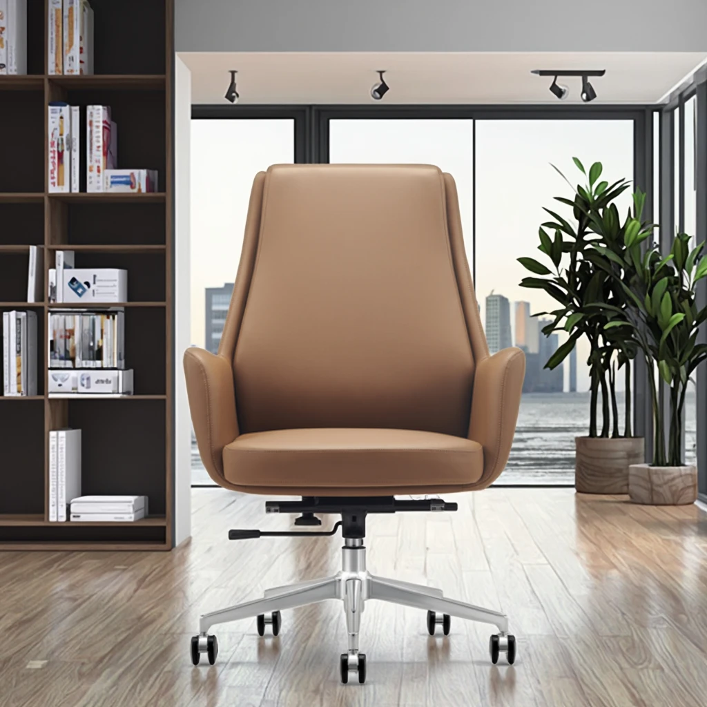 Modern Ergonomic Leather Adjustable Height Student Study Chair 6
