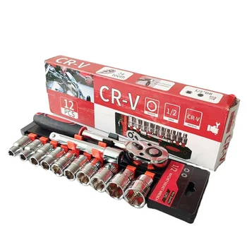 Repair tools, suitable for home and car maintenance, including ratchet wrench and impact socket