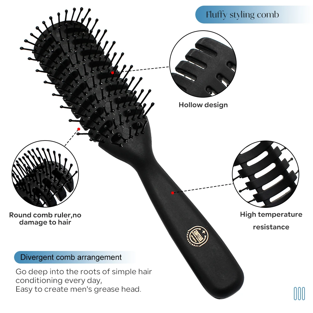Big Curved Comb Hair Peine De Peinado Plastic Straight Hair Curl Styling Comb Salon Style Hair Brush for Men Women