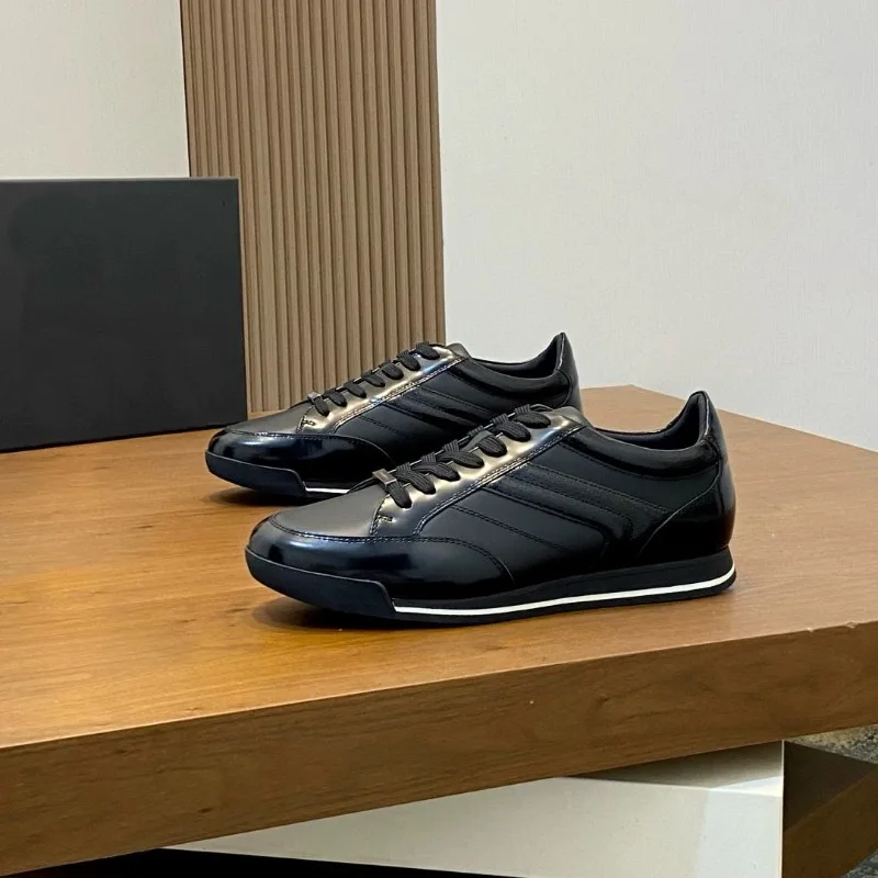 Men Shoes Flat-bottomed Men's Low Top Casual Shoes Genuine Leather Cowhide Lace Up Sports Shoes All Season Shoes