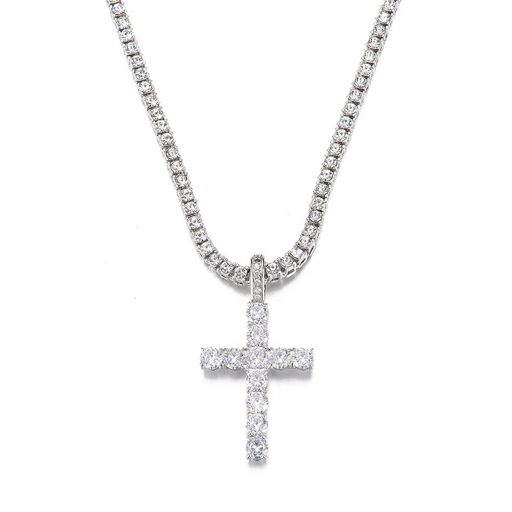 Light Luxury Jewelry 18k Gold Plated Mirco Pave Cz Cross Pendant ...