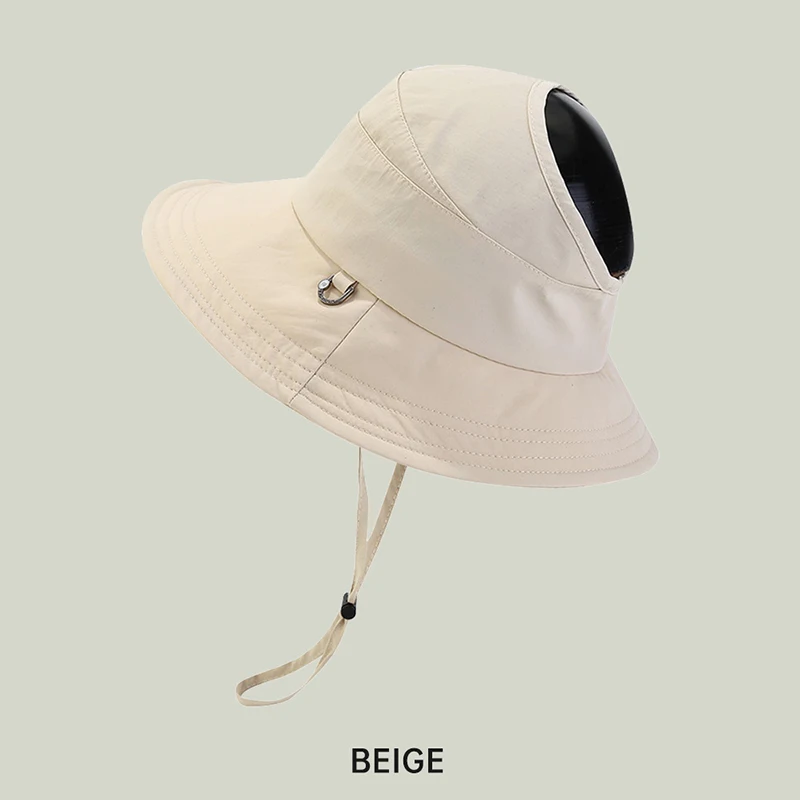 High Quality Custom Embroidery Logo Quick Dry Sun Visor Bucket Hats With String Wide Brim Polyester Golf Beach Fisherman Caps