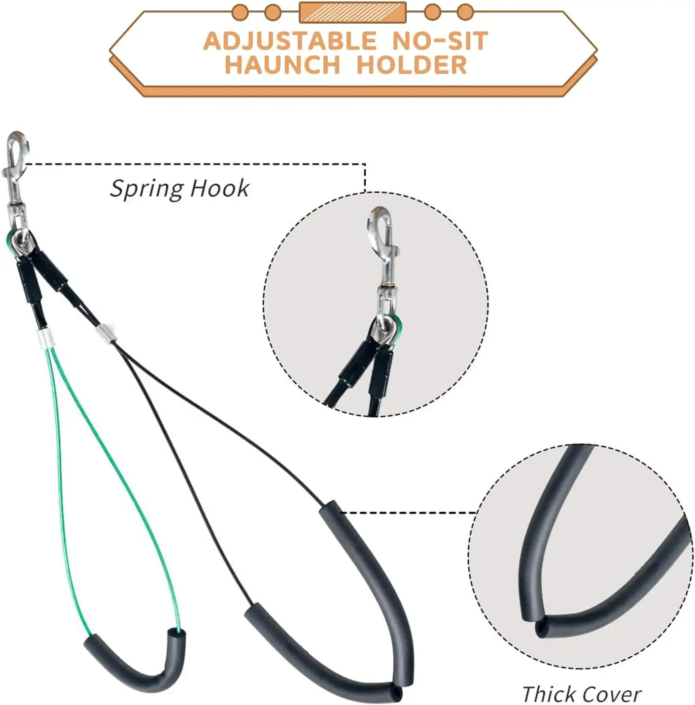 Pet Grooming Table Arm with Clamp and Post Loop Noose Pet Shop No Sit Haunch Holder Grooming Restraint for Small Medium Dogs