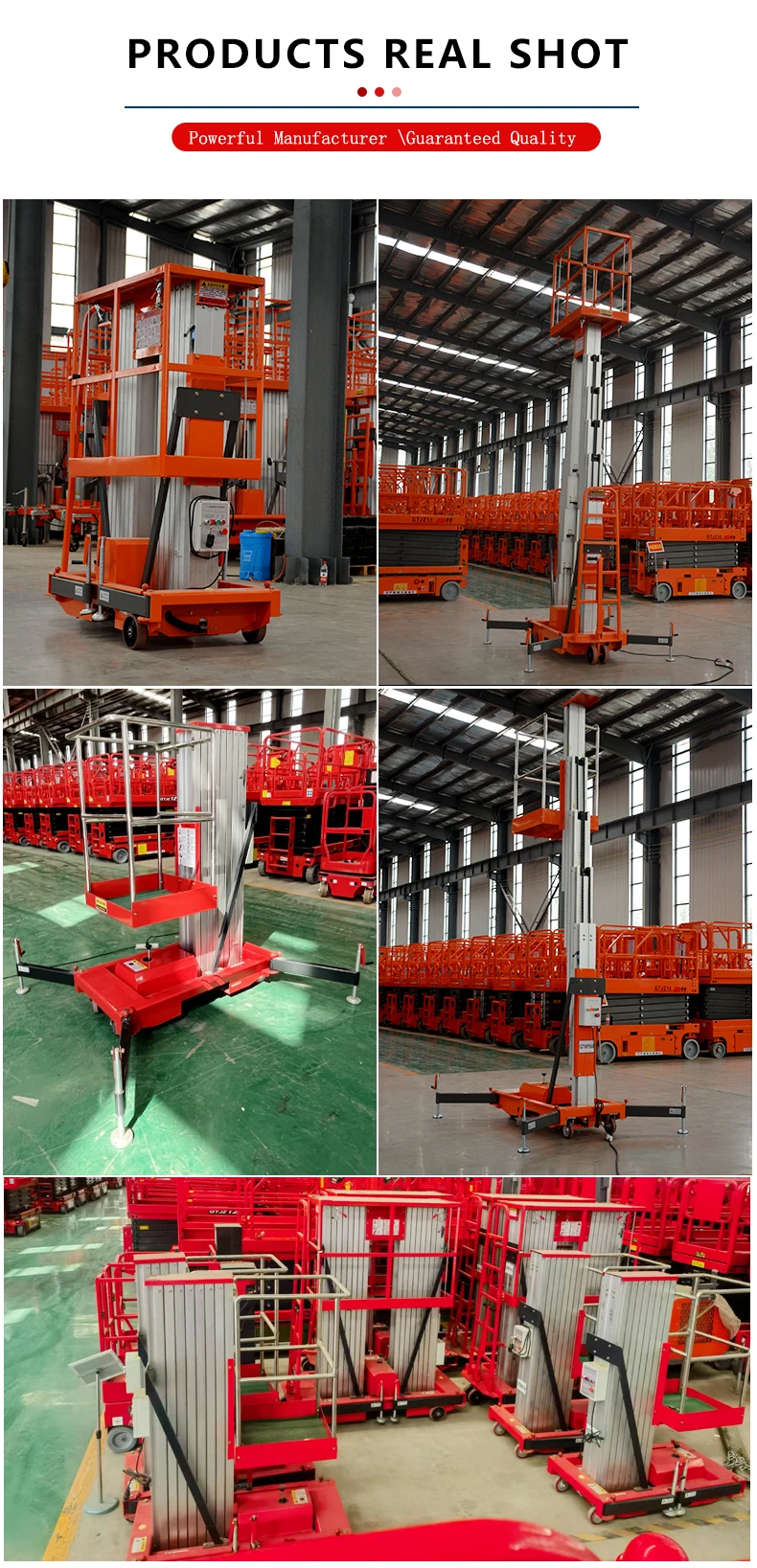 10m Hydraulic Aluminum Manlift Lift Platform Work Platform Lifts - Buy ...