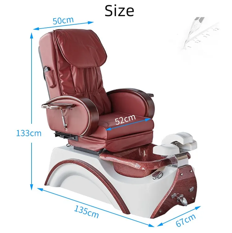 Wholesale Luxury Healths PU Cover Acrylic Fiberglass 2023 Pedicure Chair