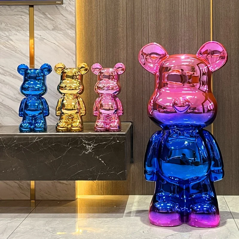Большая Современная Художественная полимерная статуя медведя с покрытием из мультфильма Домашняя Декоративная скульптура копилка