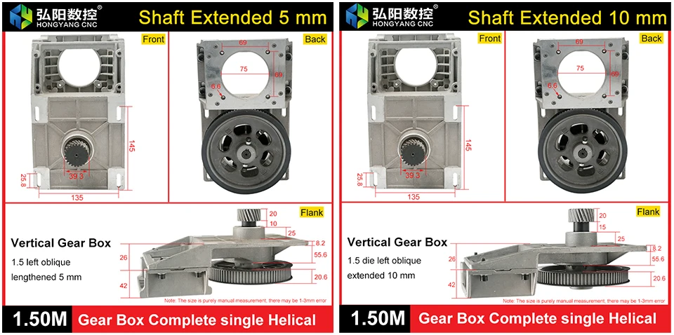 CNC Gear Box NEMA34 Stepper Motor for Router, 1.25/1.5/2m Bevel Drive ...