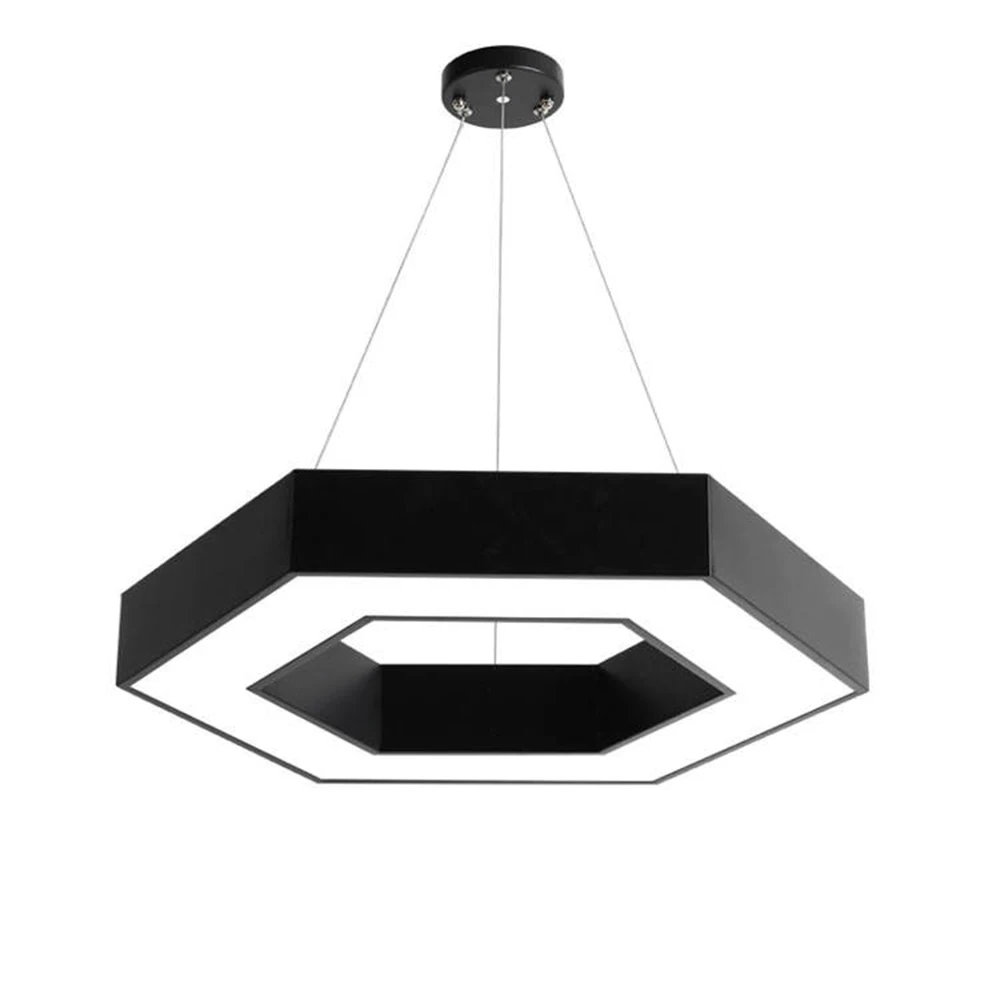 Commercial Simple Design Ceiling Lights Acrylic Cover Iron Body SMD3030 LED Hexagon Pendant Lights