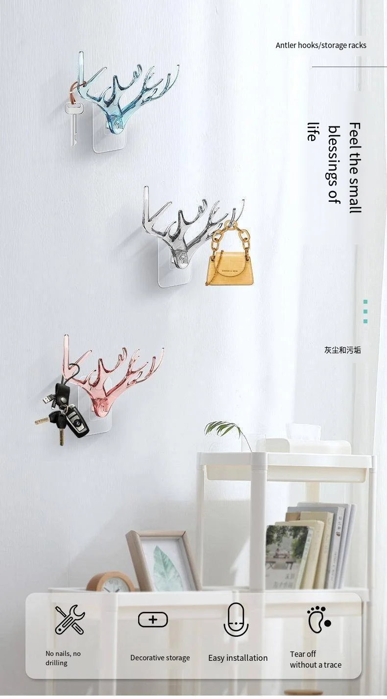 Cartoon adhesive socket novelty hooks Nail free sticky crochet hanger Cute wall hanging power plug stick bracket manufacture